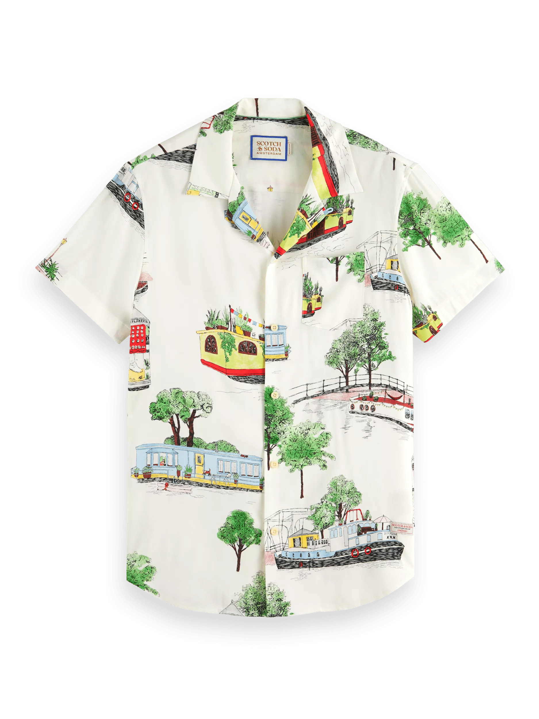 Scotch & Soda Printed short-sleeved camp shirt FNT