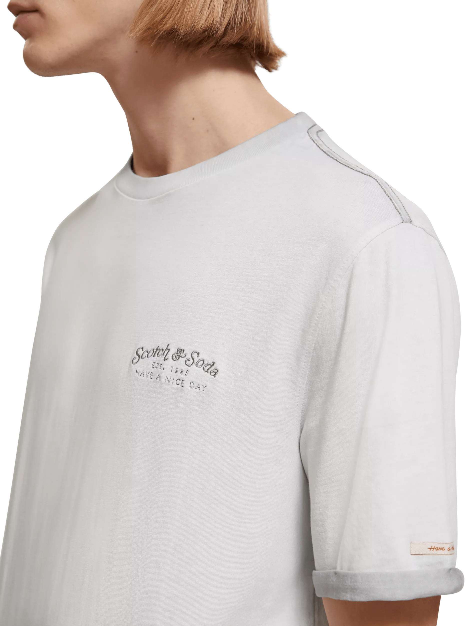 Scotch & Soda Garment-dyed logo T-Shirt MDL-DTL1