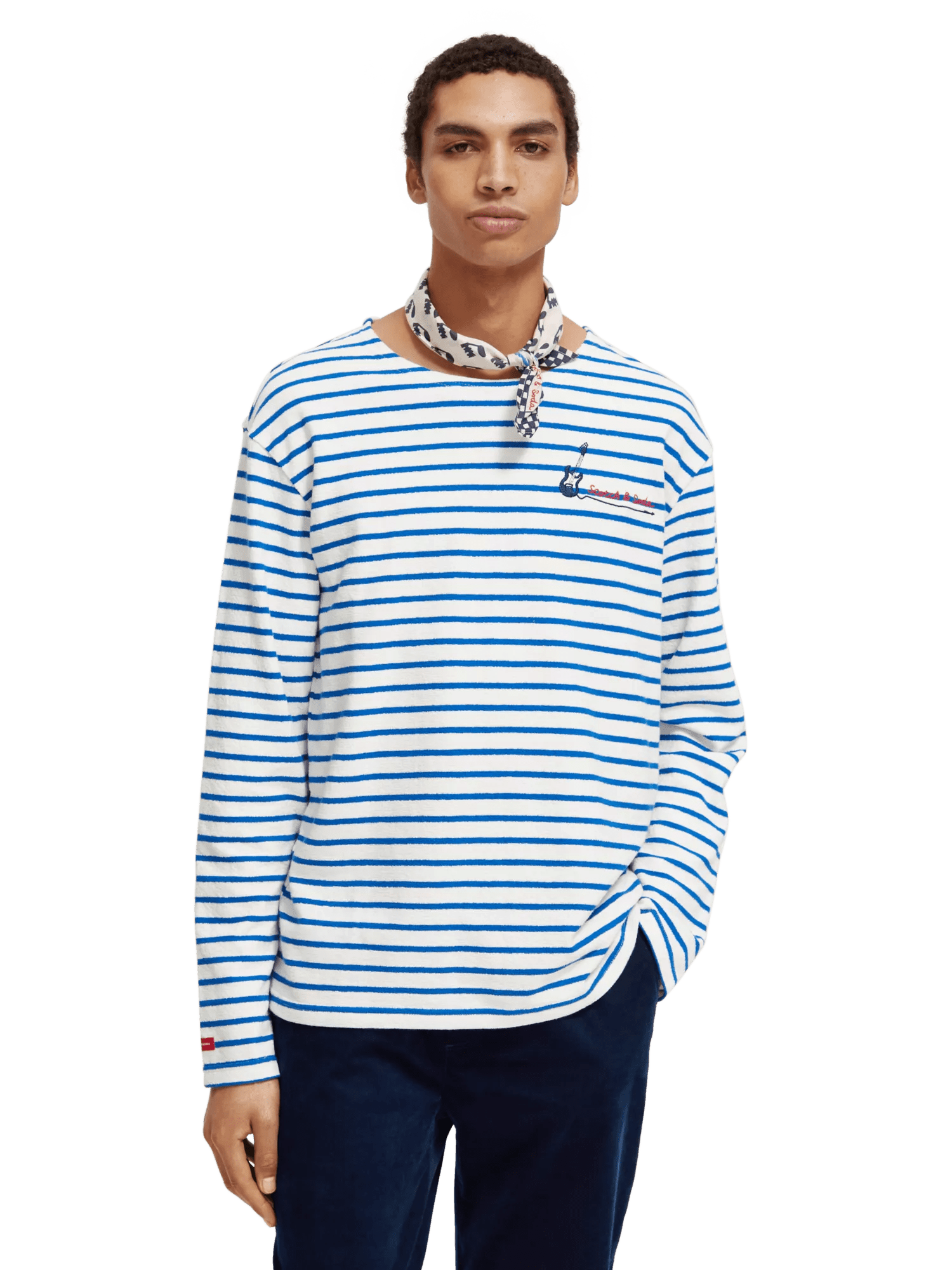 Scotch & Soda Relaxed fit striped long-sleeved T-shirt MDL-CRP