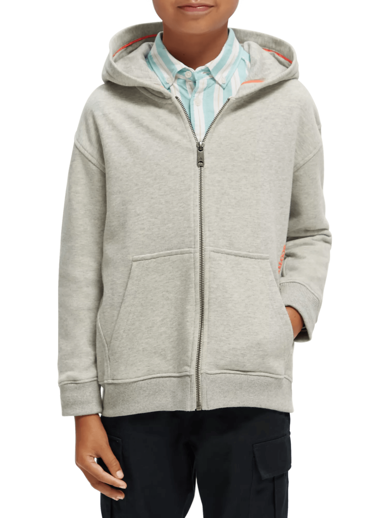 Scotch & Soda Relaxed-fit zip-through hoodie In Organic Cotton NHD-CRP