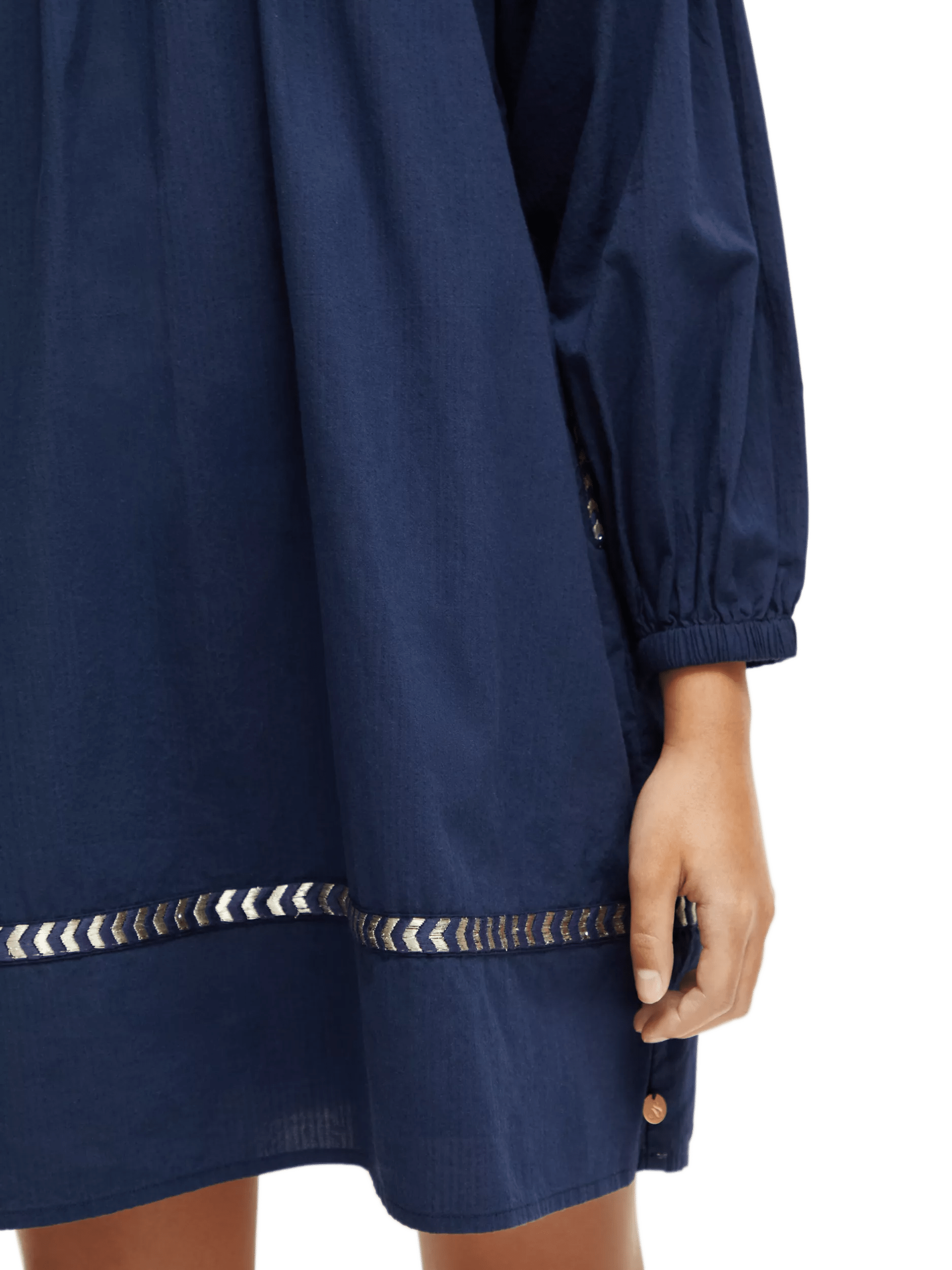 Scotch & Soda Long-sleeved glittering embroidery mini dress NHD-DTL1