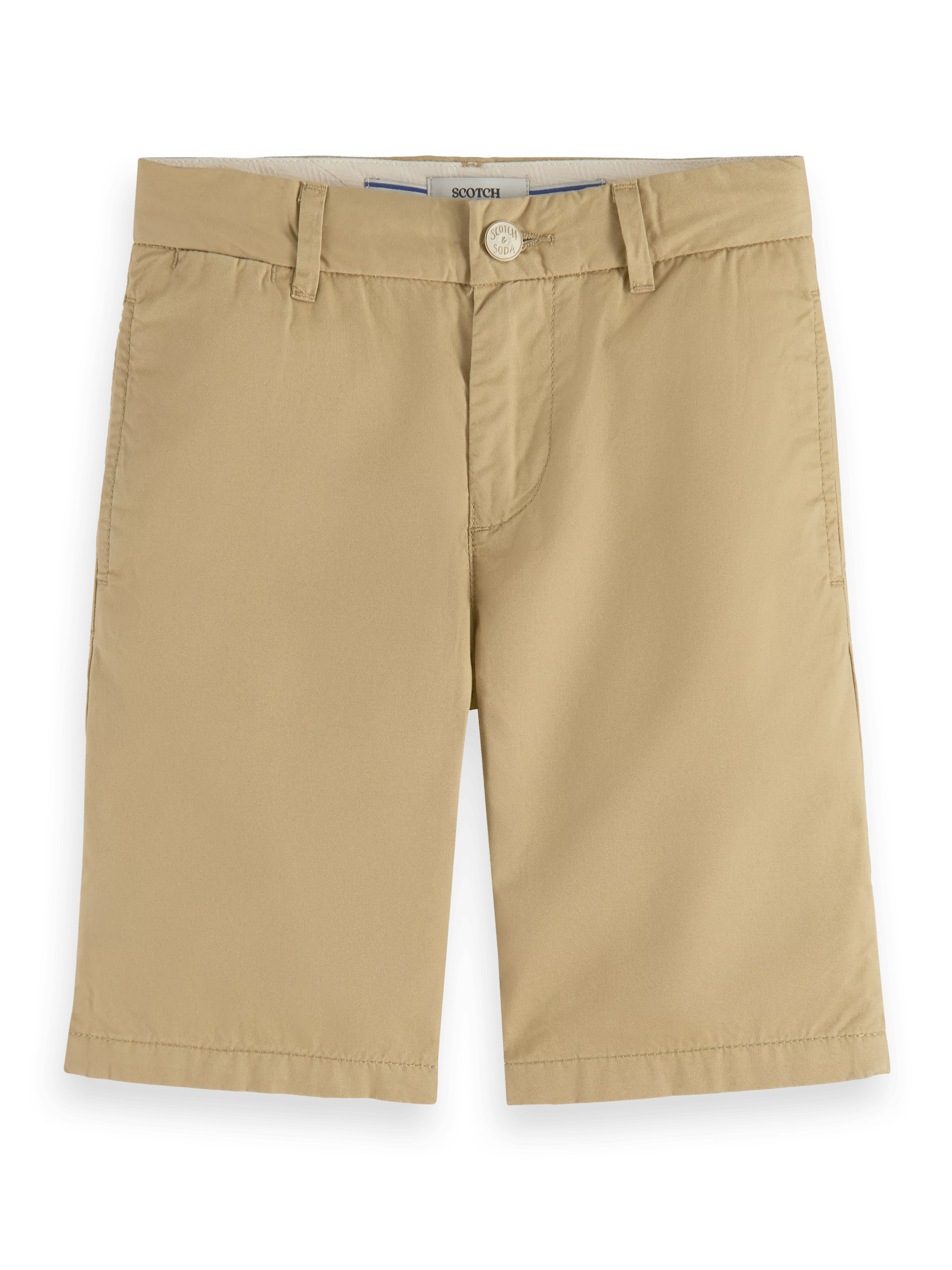 Scotch & Soda Longer-length - Peached pima cotton chino shorts FNT