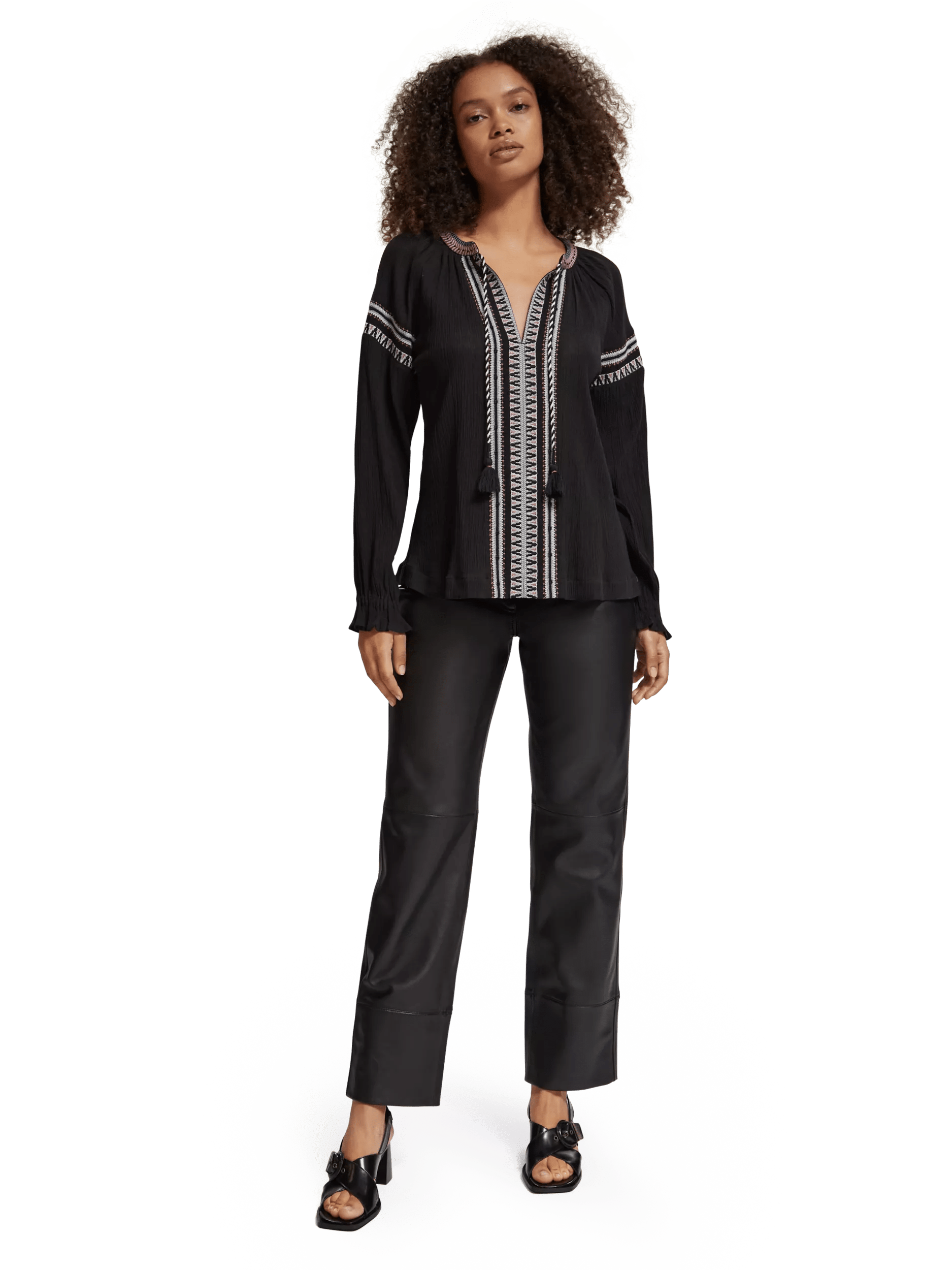 Scotch & Soda Balloon sleeve embroidery blouse MDL-FNT