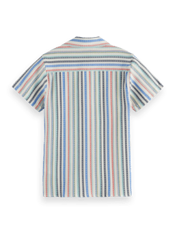 Scotch & Soda Structured short-sleeved stripe shirt BCK
