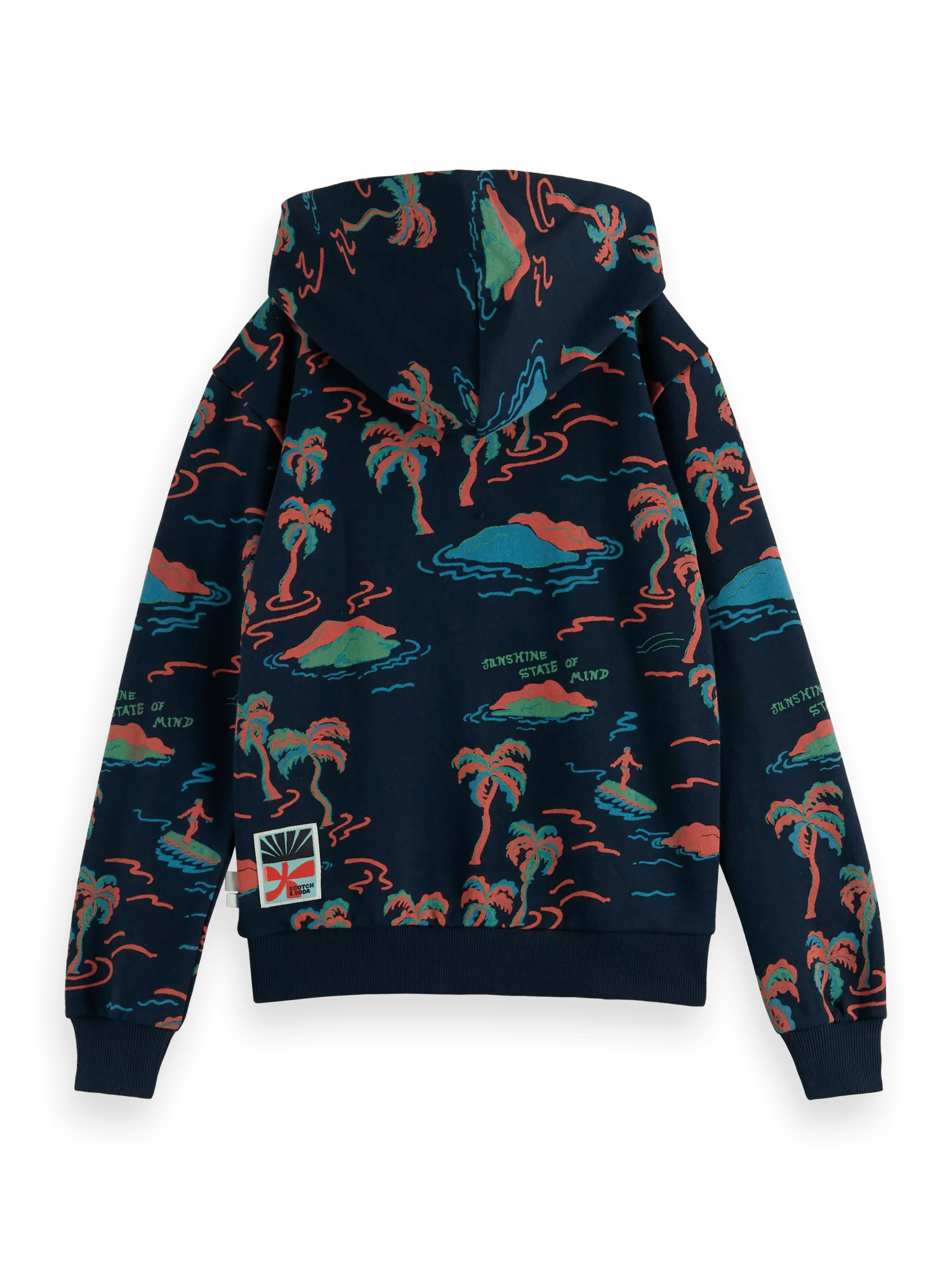 Scotch & Soda Cotton In Conversion relaxed-fit all-over printed hoodie BCK