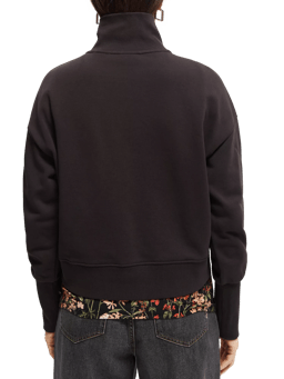 Scotch & Soda Half-zip cropped sweatshirt NHD-BCK