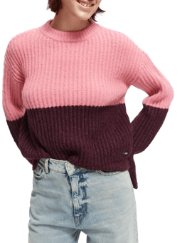 Scotch & Soda Chunky knit colour-blocked sweater NHD-CRP