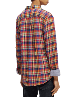 Scotch & Soda Light weight voile shirt with seersucker NHD-BCK