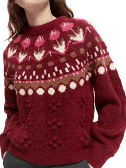 Scotch & Soda Cable knit Fair Isle sweater NHD-DTL1