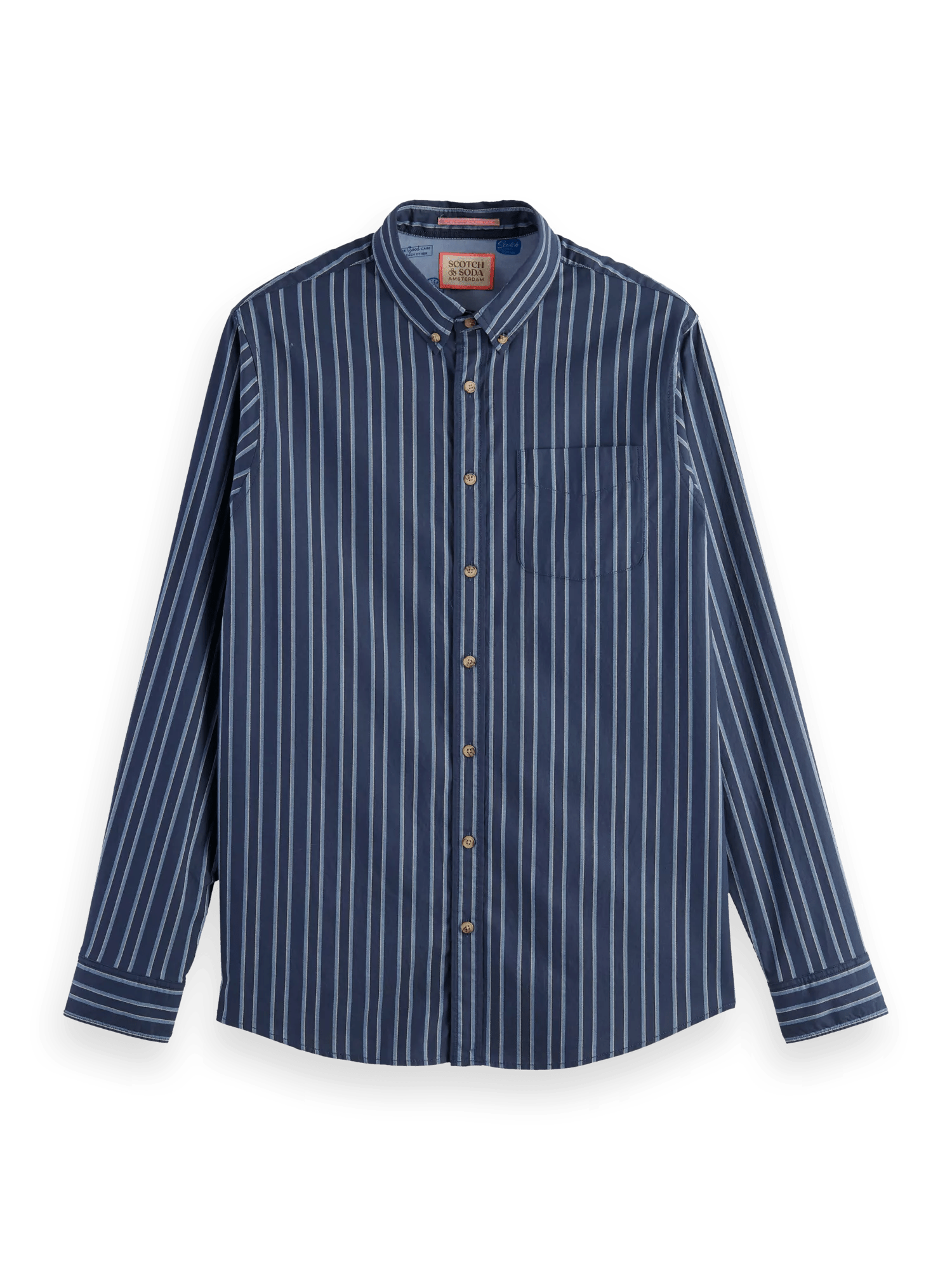 Scotch & Soda Regular-Fit Organic Cotton Striped Oxford Shirt FNT