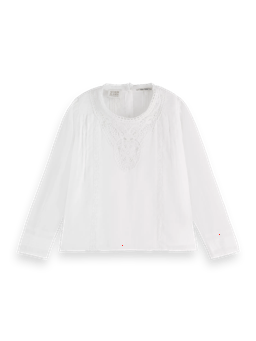 Scotch & Soda Lace detail long-sleeved blouse FNT