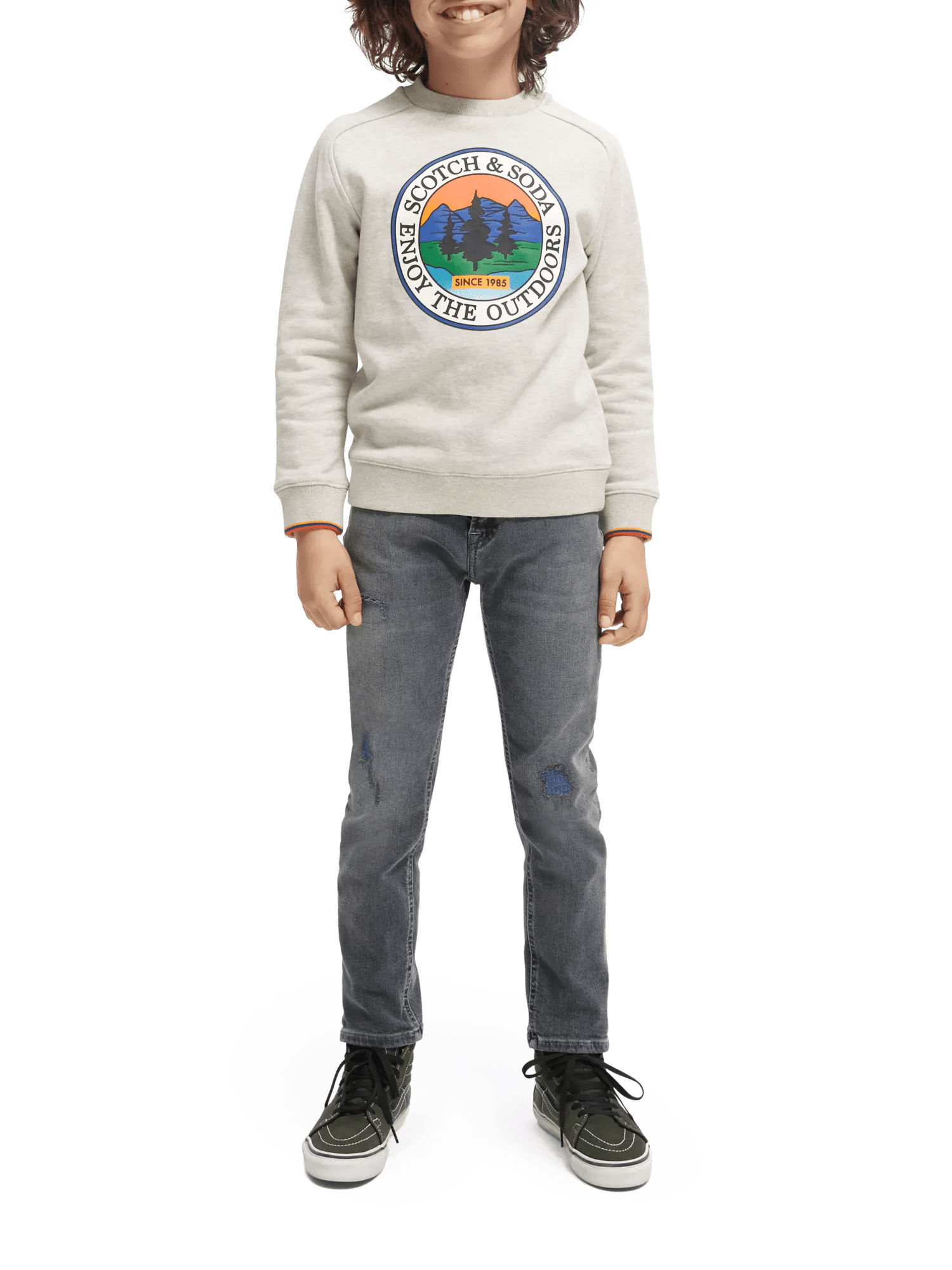 Scotch & Soda Sweatshirt mit Artwork und Rundhalsausschnitt NHD-FNT