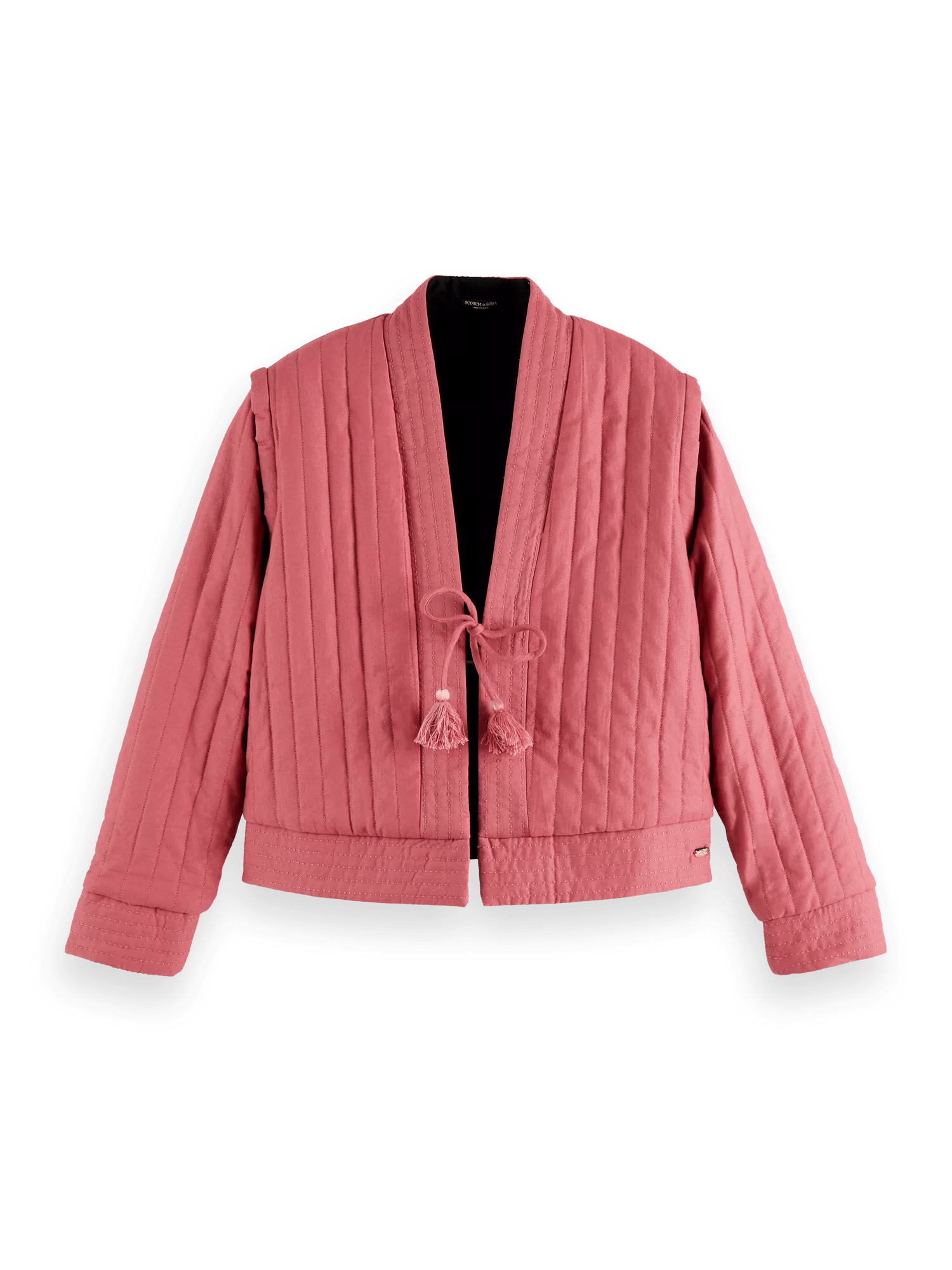 Red Black Reversible Cotton Quilted Jacket- NVQJ203
