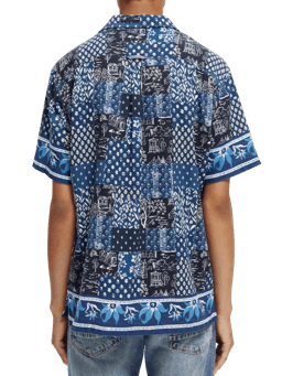 Scotch & Soda Basket weave short-sleeved camp shirt NHD-BCK