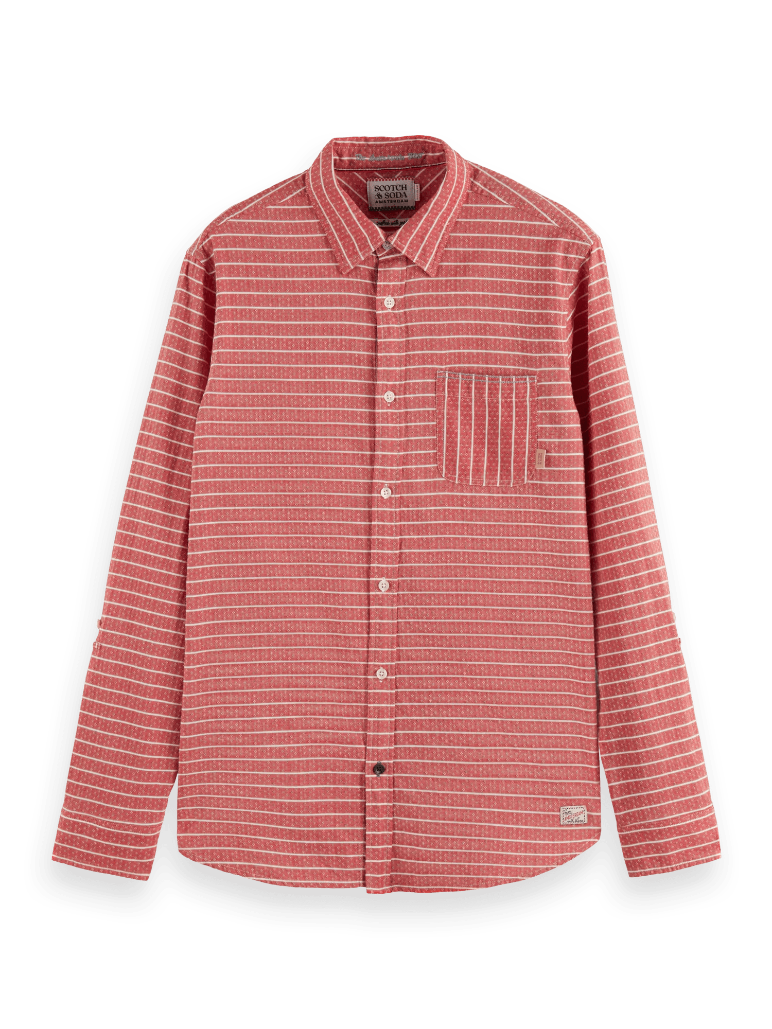Scotch & Soda Regular fit striped sleeve-adjustment shirt DTL1