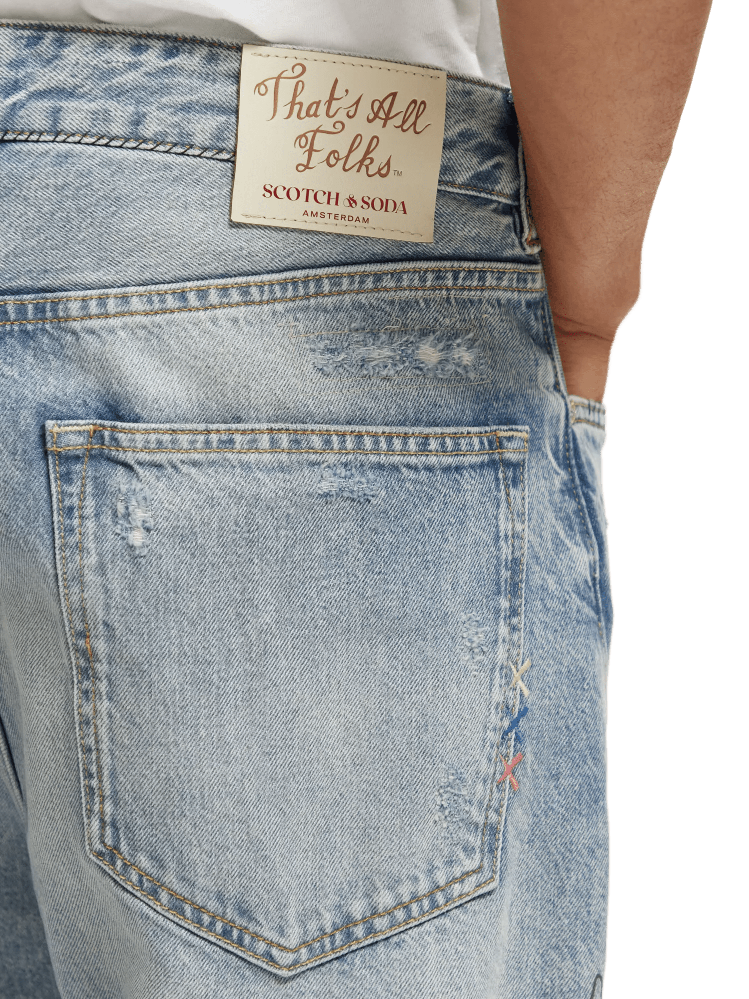 Scotch & Soda Bugs Bunny- The Spirit unisex relaxed jean -That's All Folks NHD-DTL2
