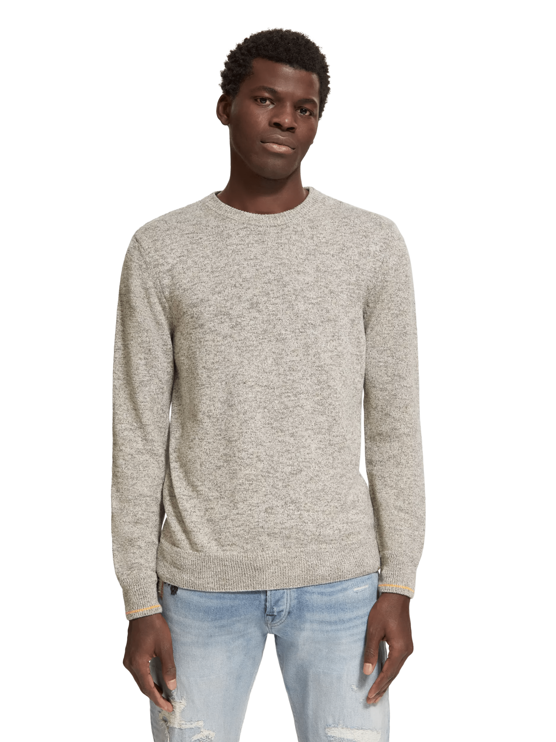 Waffle-knit Sweater - Black melange - Kids