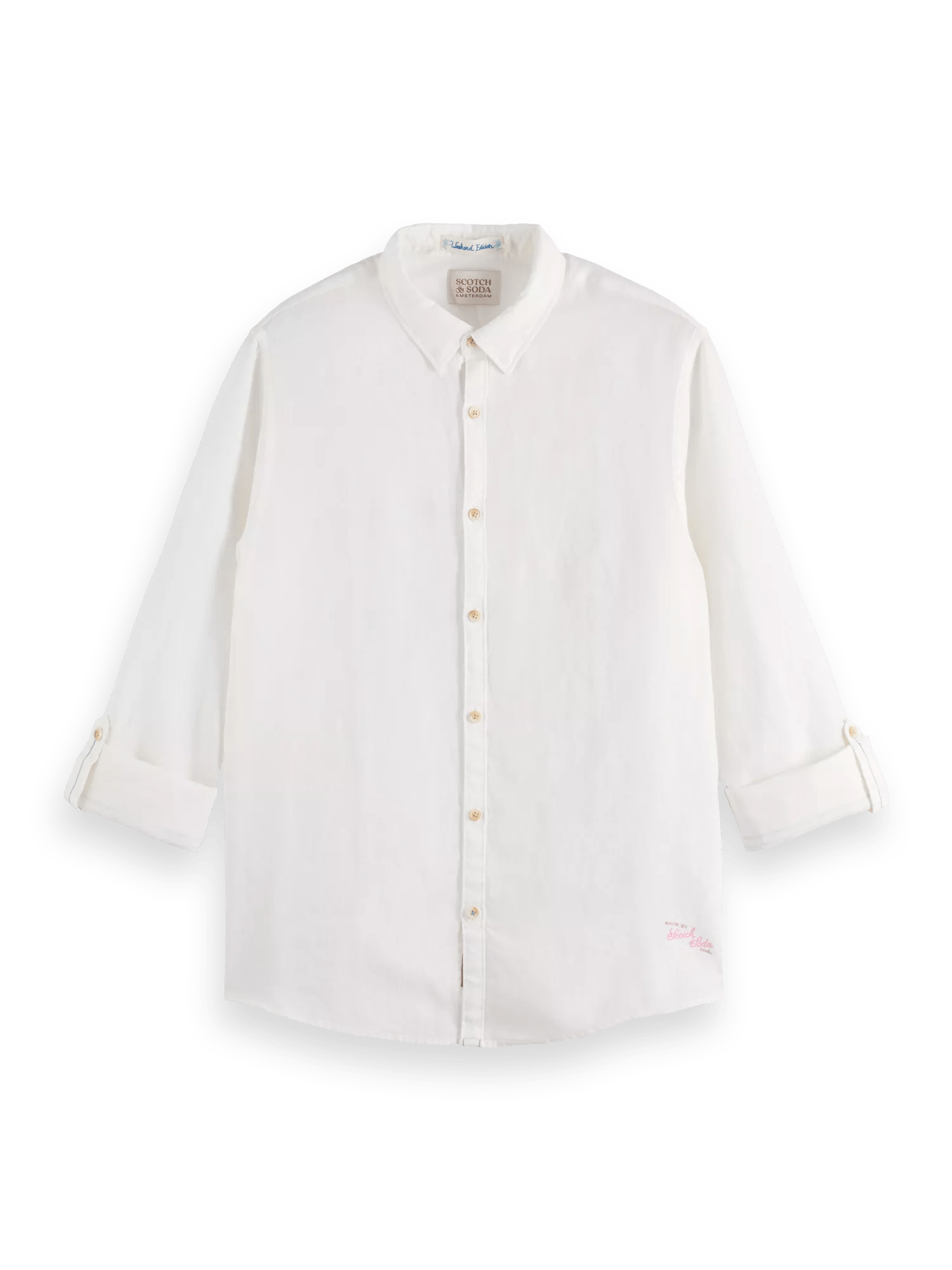 Scotch & Soda Linen shirt with sleeve roll-up FNT