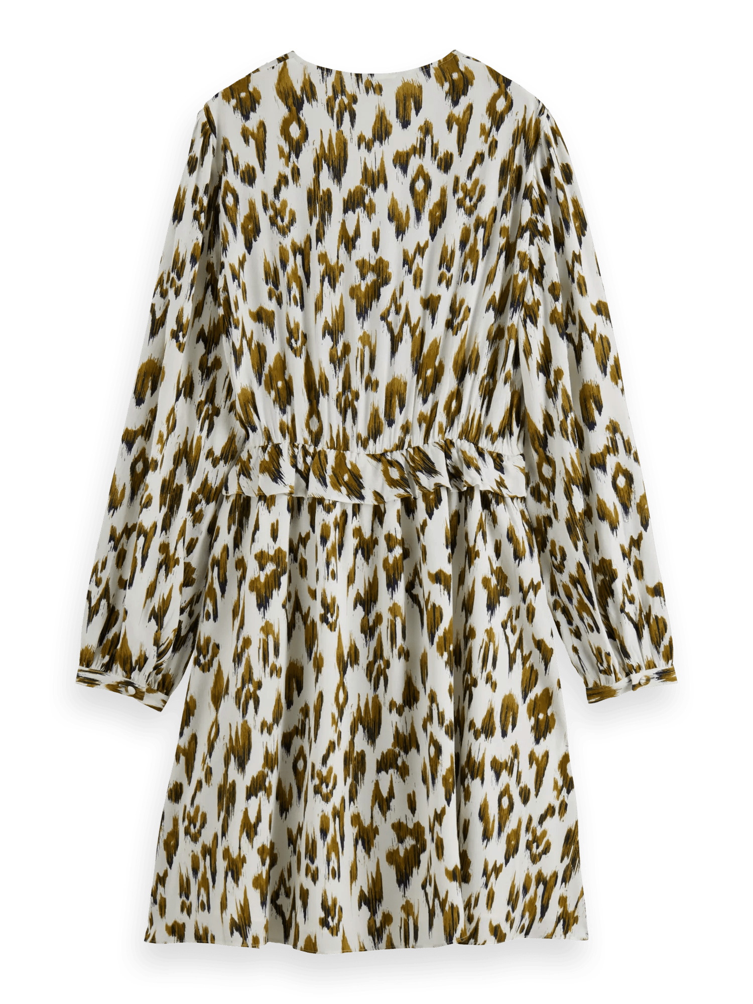 Scotch & Soda Mini-jurk met print, V-hals en lange mouwen BCK