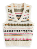 Scotch & Soda Relaxed fit Fair isle knit V-neck vest NHD-CRP