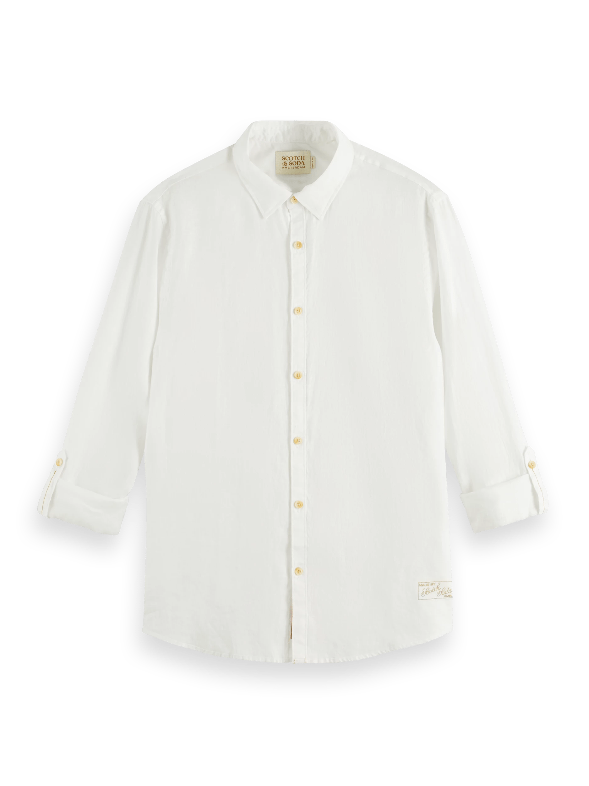 Scotch & Soda Linen shirt with sleeve adjustments FNT