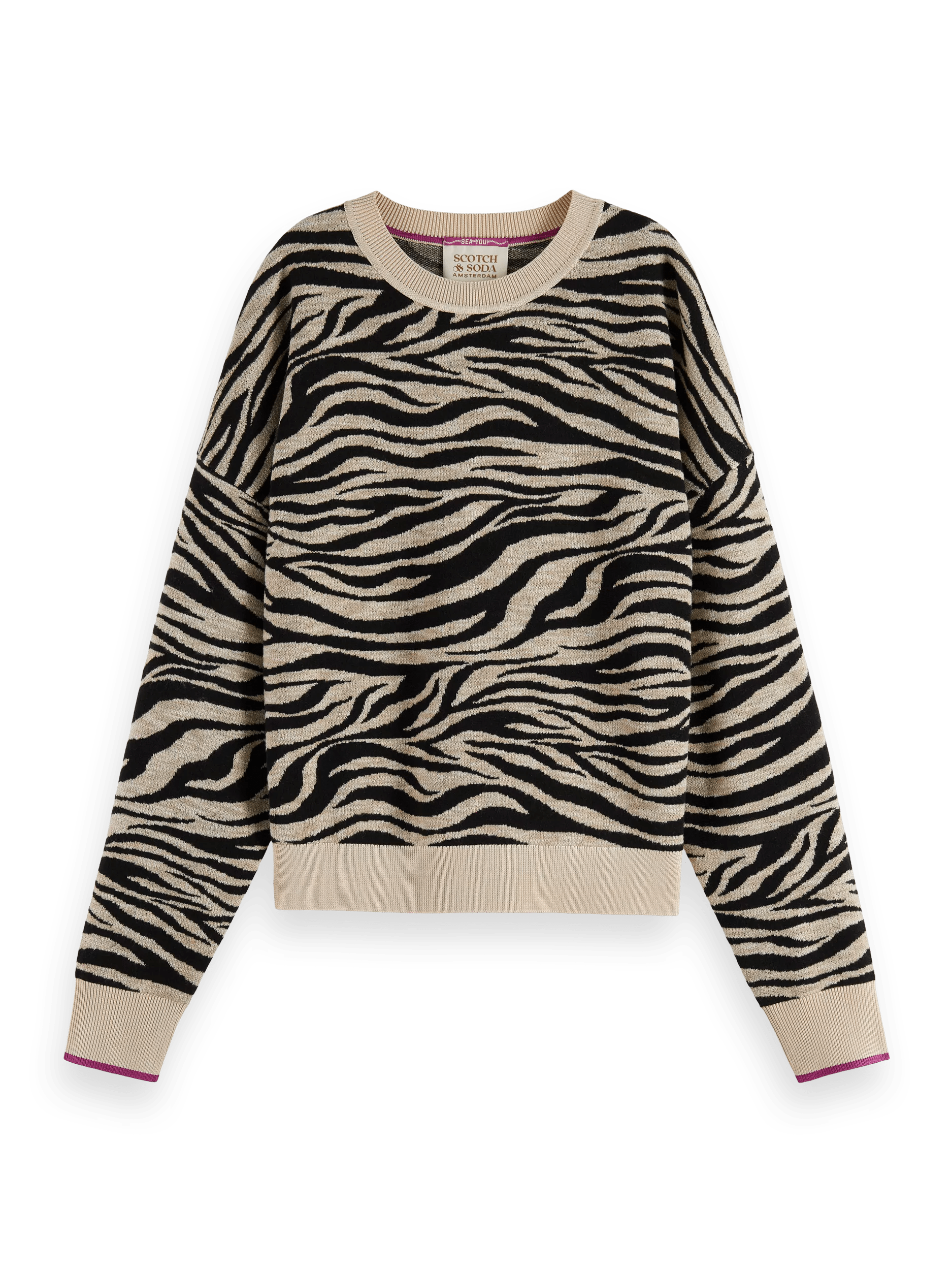 Scotch & Soda Animal print jacquard sweater FNT