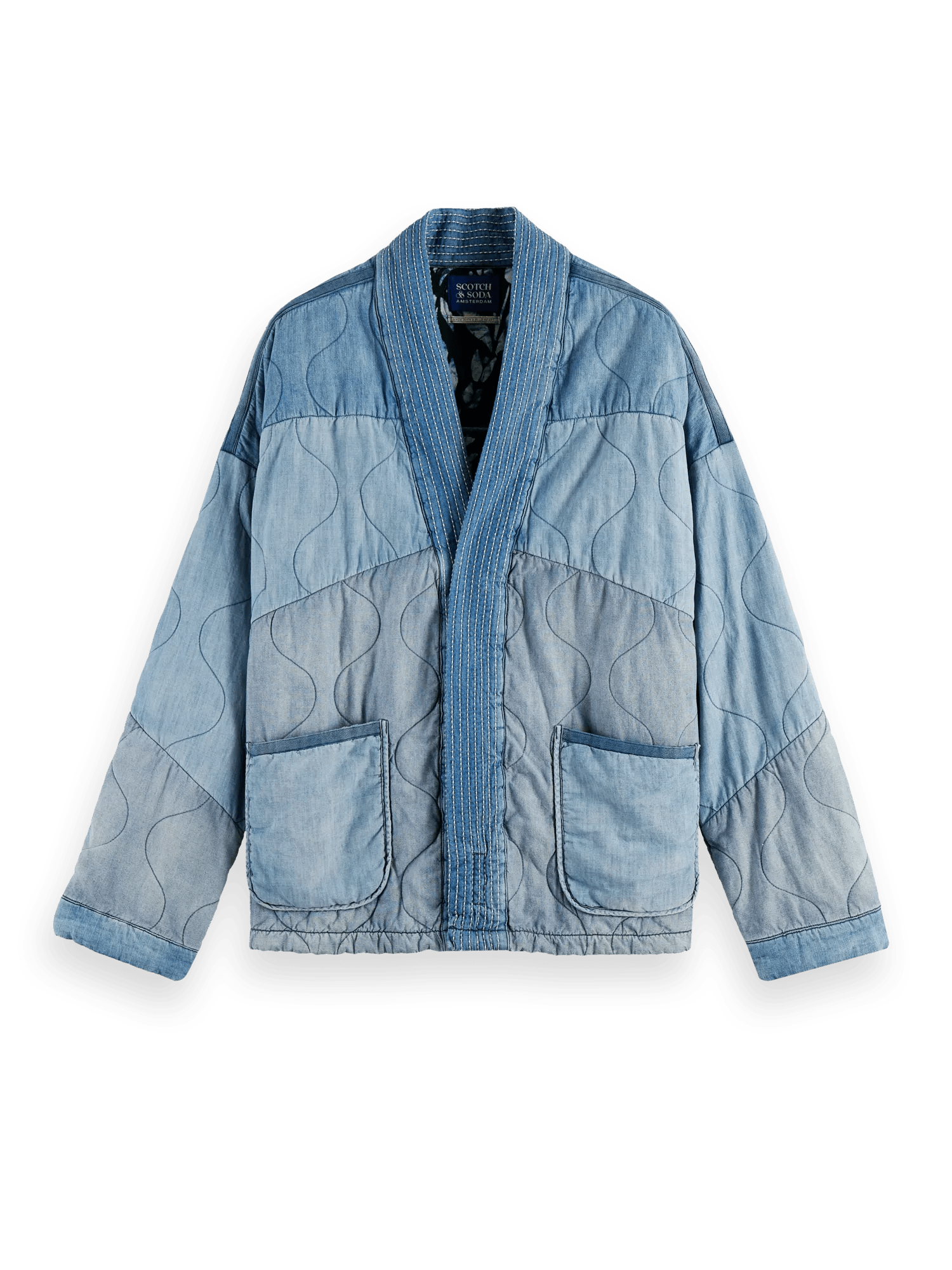 Scotch & Soda Lightweight quilted denim kimono jacket FNT