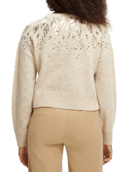 Scotch & Soda Relaxed fit wool-blend sequined sweater NHD-BCK
