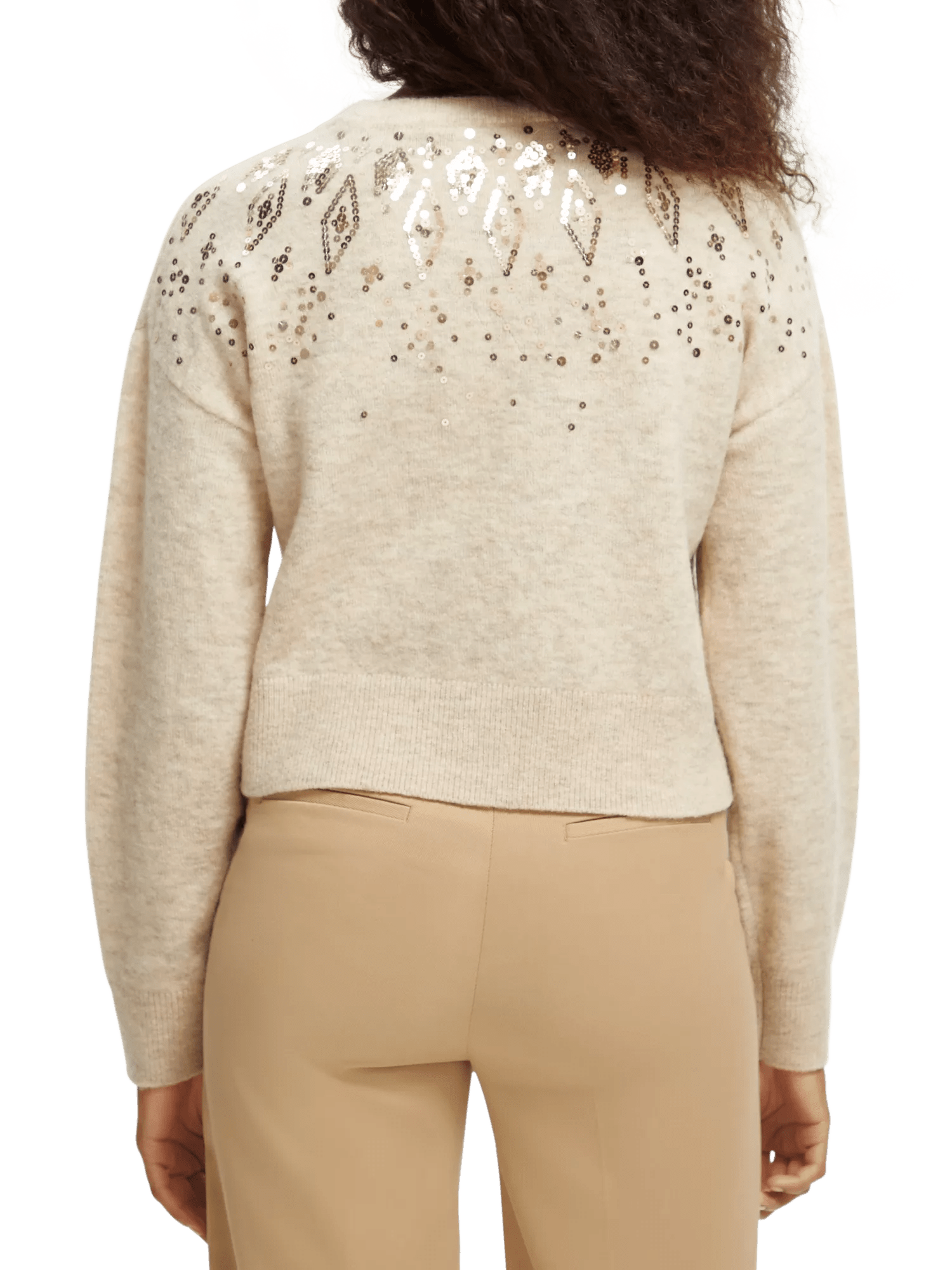 Scotch & Soda Relaxed fit wool-blend sequined sweater NHD-BCK