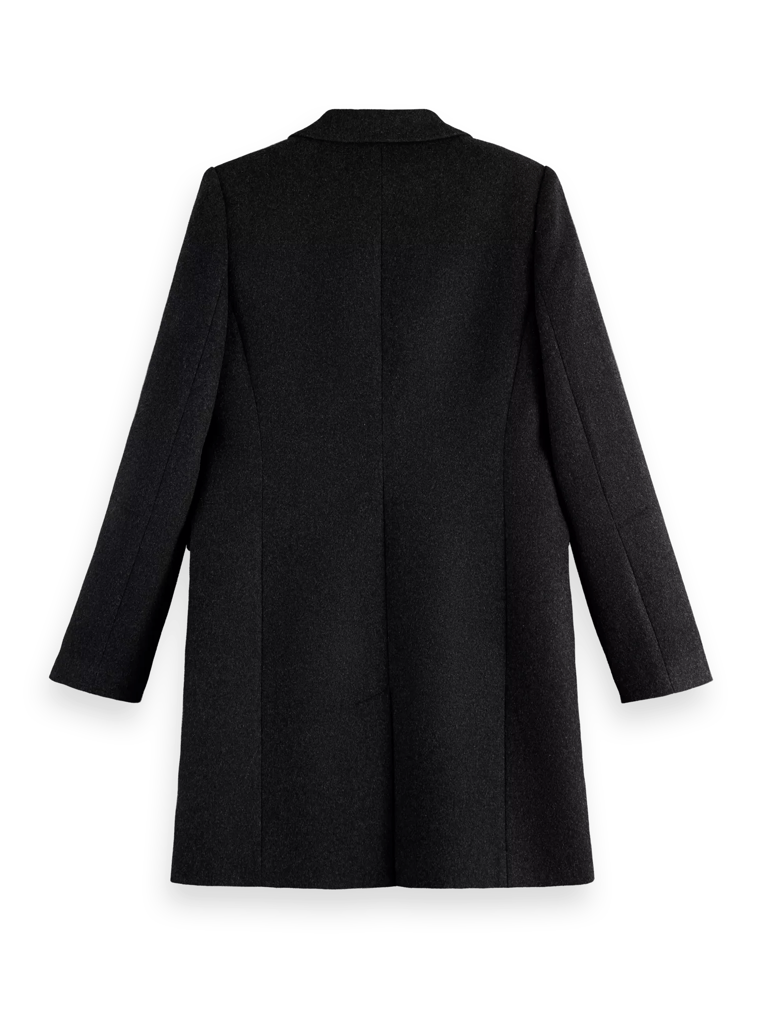 Tailored single-breasted wool-blended coat