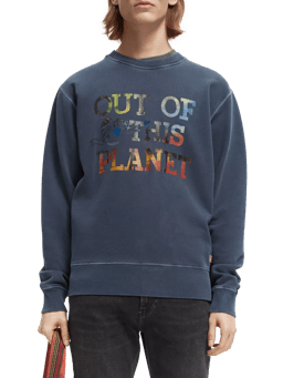 Scotch & Soda Garment-dyed graphic crewneck sweatshirt NHD-CRP