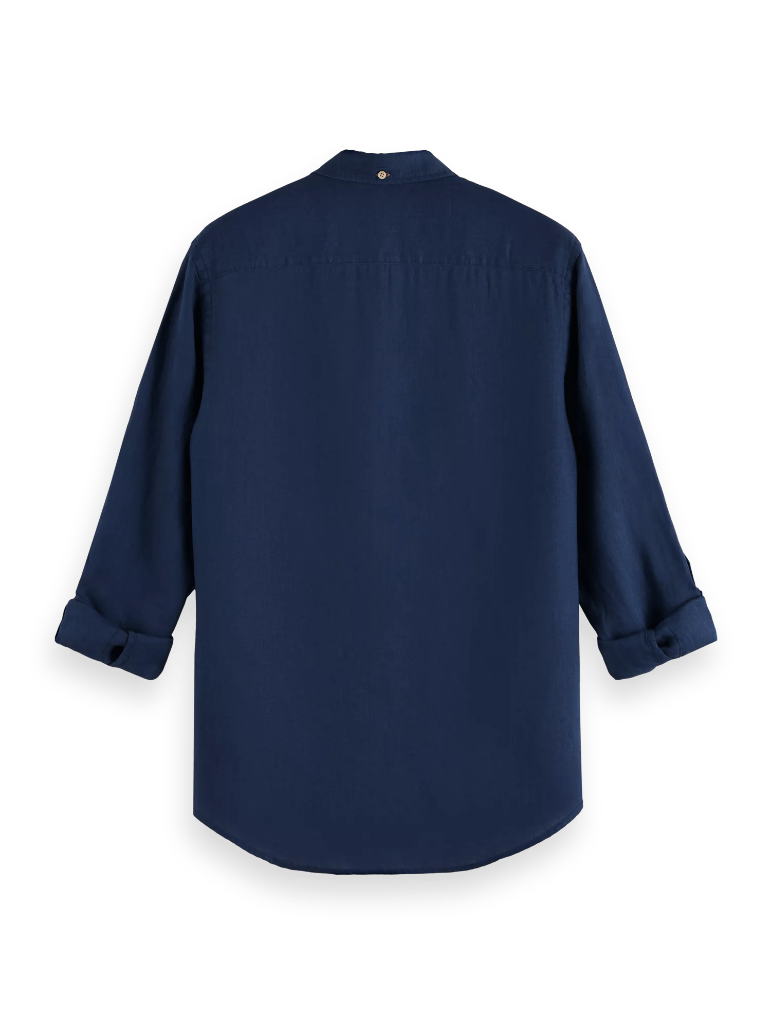 Scotch & Soda Slim-fit linnen overhemd met mouwaanpassingen BCK
