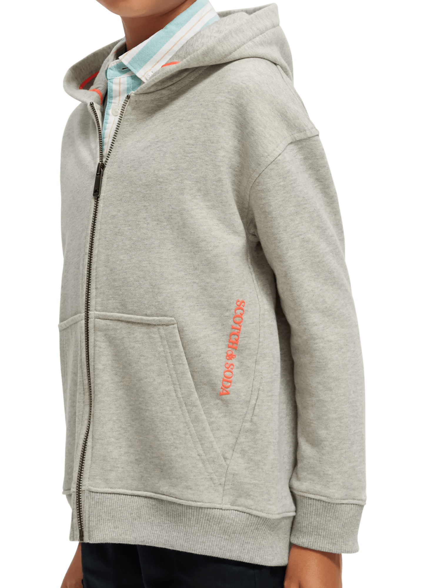 Scotch & Soda Relaxed-fit zip-through hoodie In Organic Cotton NHD-DTL1