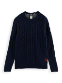 Scotch & Soda Speckled cable knit crewneck sweater NHD-CRP