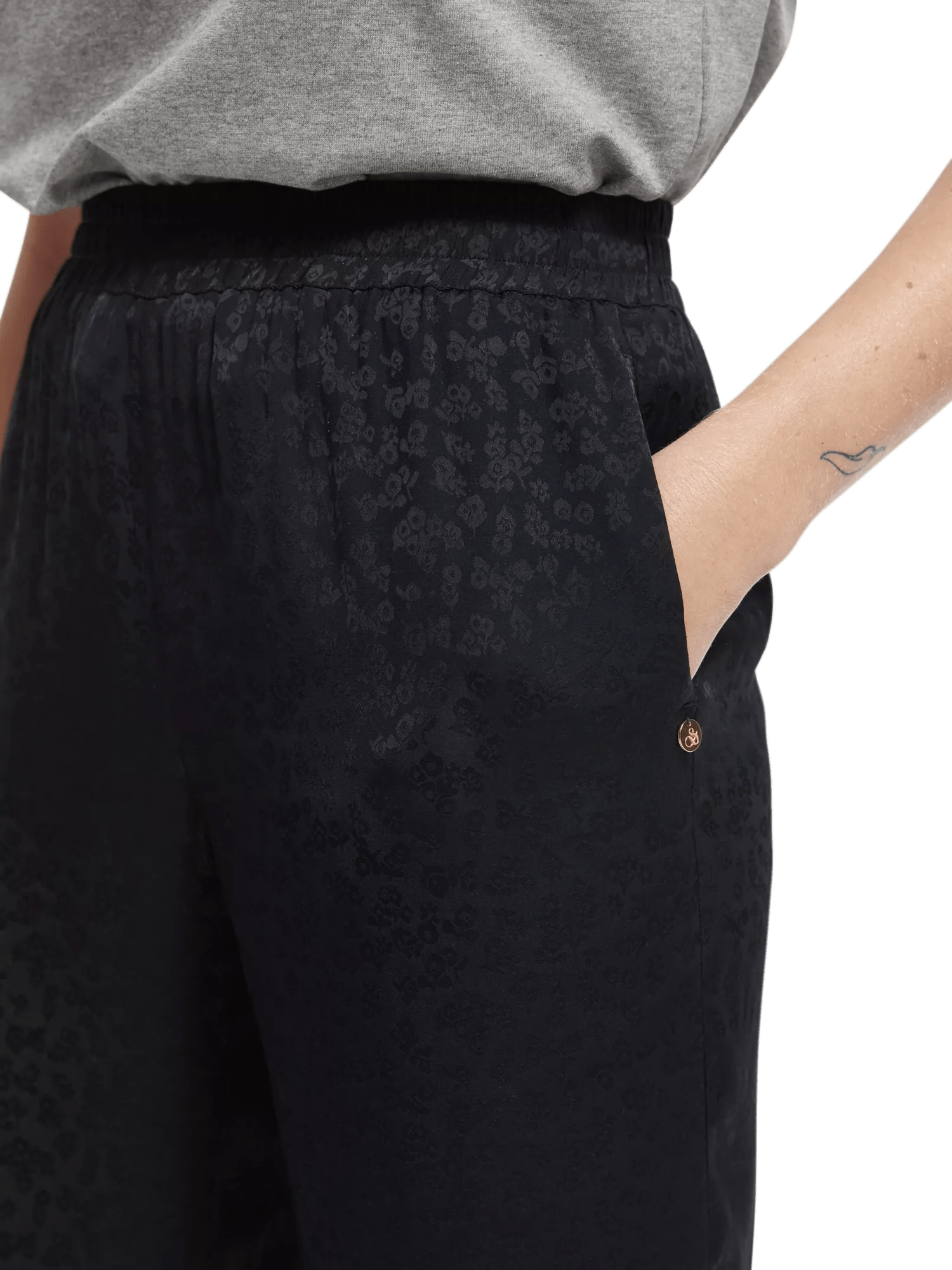 Scotch & Soda Gia elastische Mid-Rise Hose mit weitem Bein NHD-DTL1