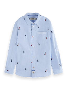 Scotch & Soda Regular-fit - mini all-over embroidery shirt DTL1