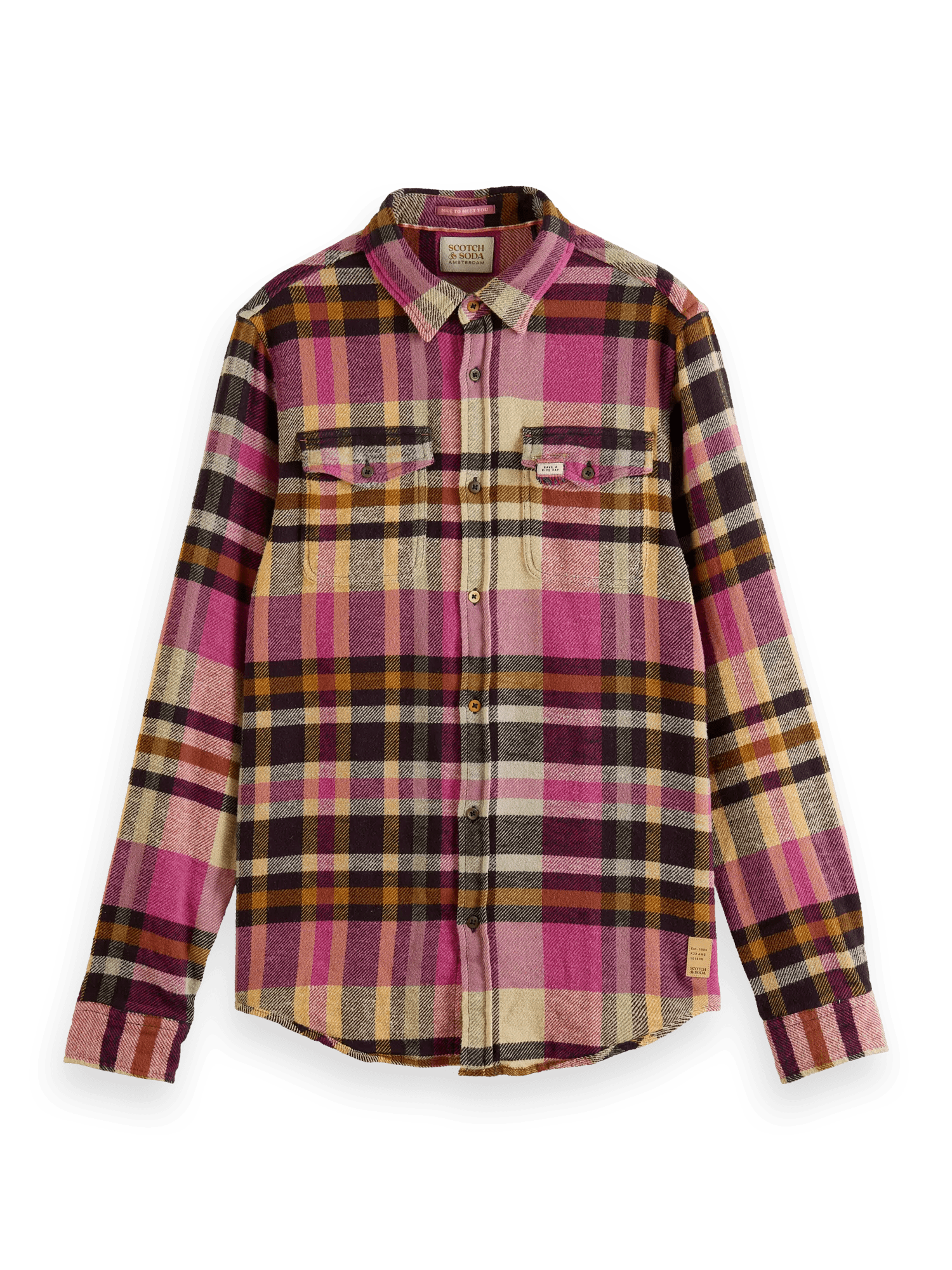 Scotch & Soda Oversized fit checked brushed flannel shirt FNT