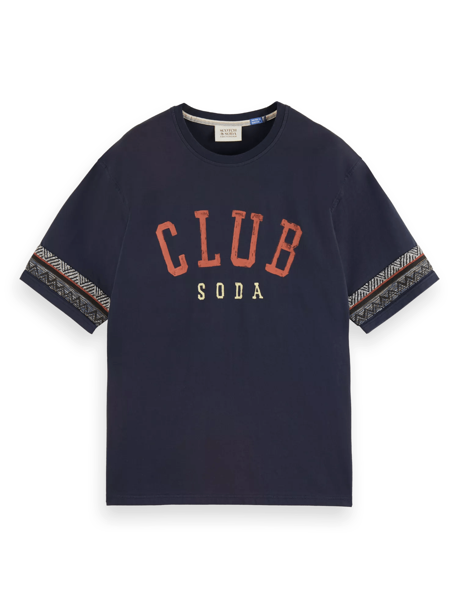 Scotch & Soda Relaxed fit club soda applique T-shirt in Organic Cotton 174587_0002_FNT