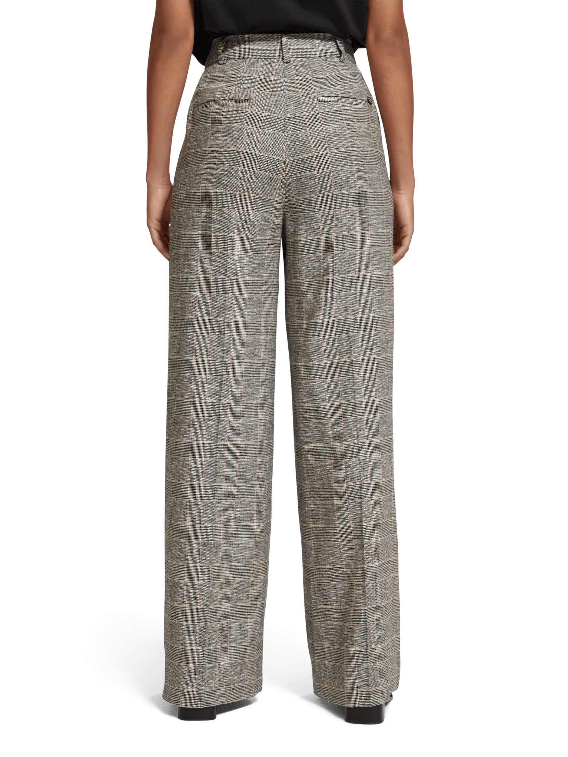 Scotch & Soda The Hana high-rise wide-leg checked trousers FIT-BCK