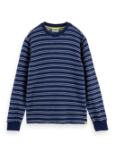 Scotch & Soda Striped crewneck structured sweater NHD-CRP