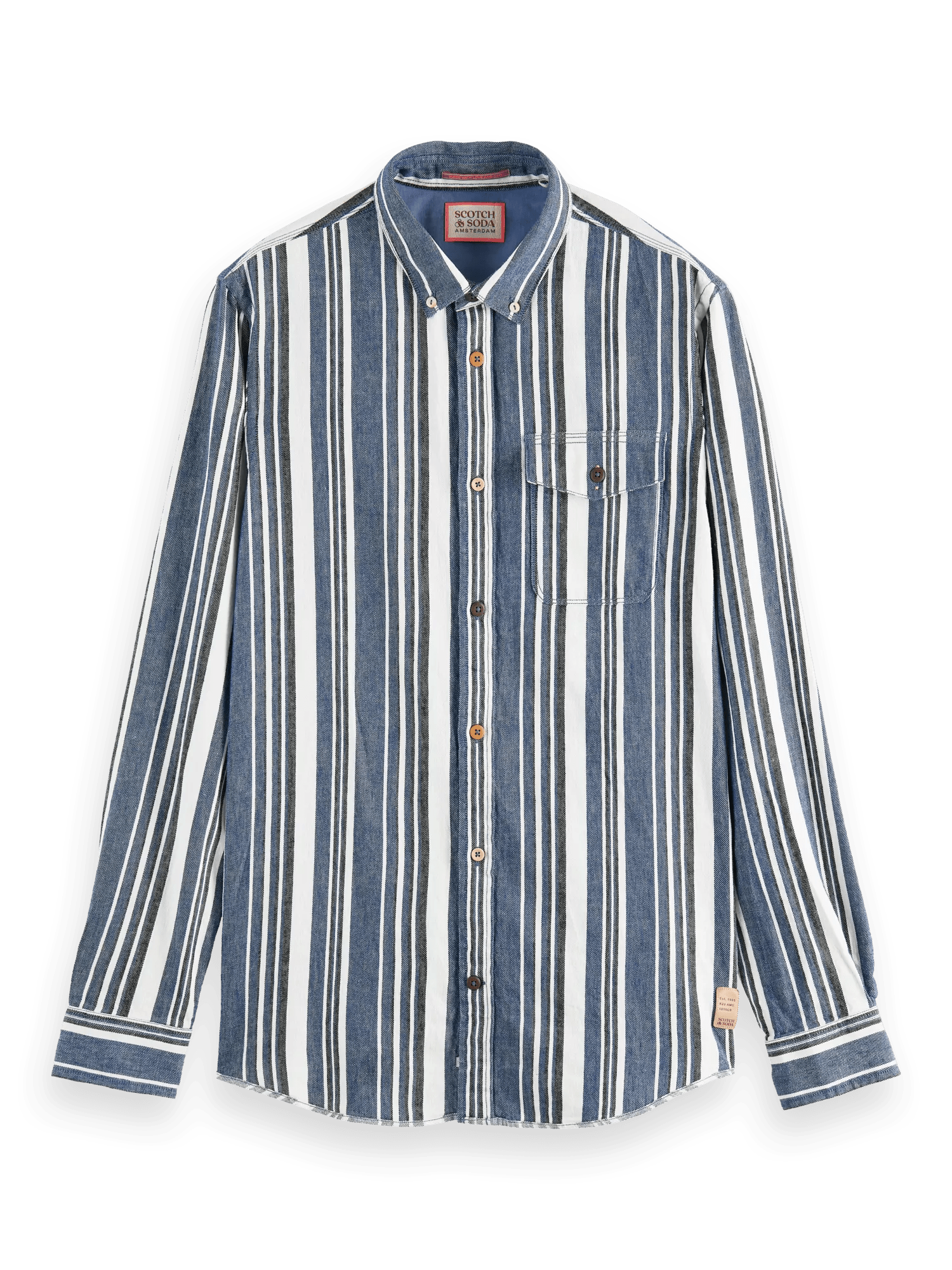 Scotch & Soda Regular-Fit Yarn-Dyed Linen Blend Shirt FNT