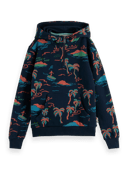 Scotch & Soda Cotton In Conversion relaxed-fit all-over printed hoodie NHD-CRP