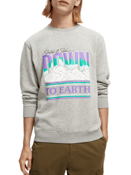 Scotch & Soda Worked-out graphic crewneck sweatshirt NHD-CRP