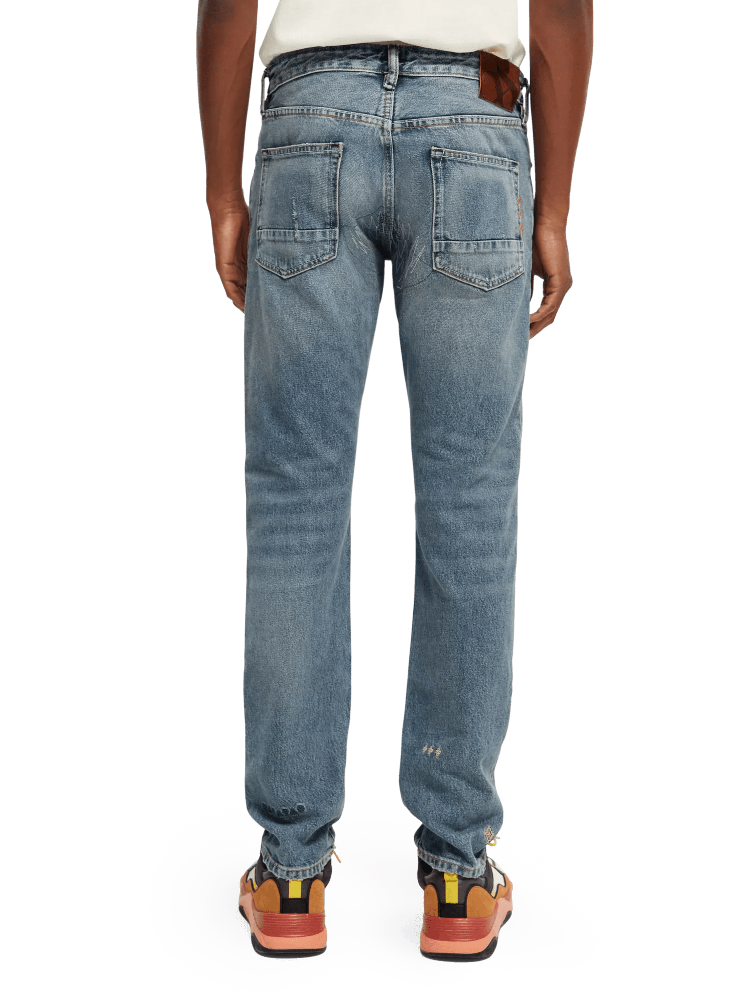 Scotch & Soda Ralston Regular Slim Fit Jeans aus hochwertigem Bio-Material – Space Race NHD-BCK