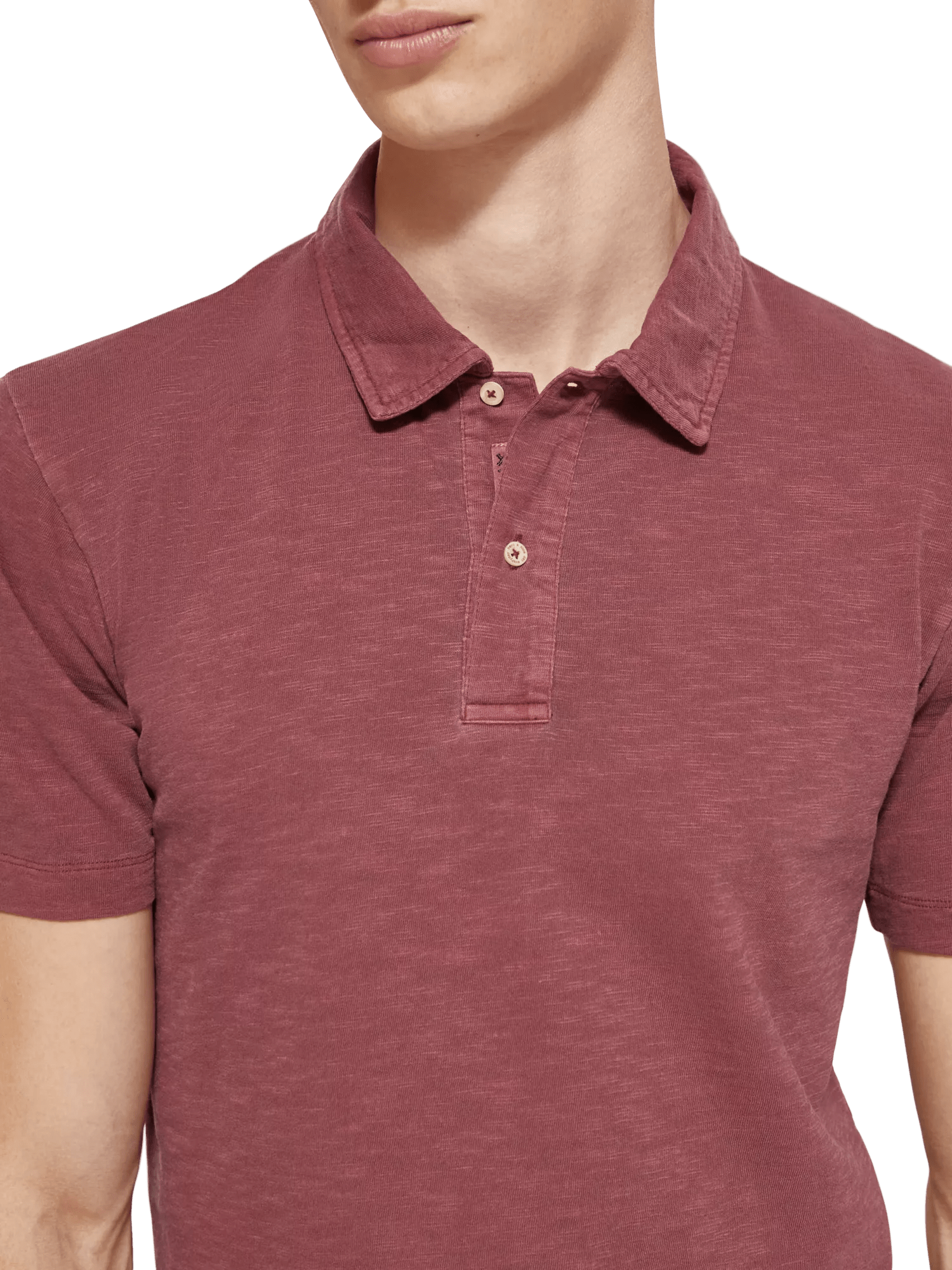 Scotch & Soda Garment-dyed jersey polo in Organic Cotton 174564_6722_MDL_DTL1