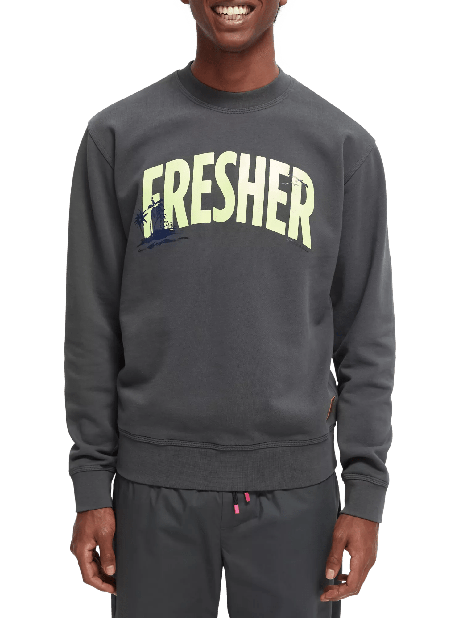 Scotch & Soda Fluorescent graphic crewneck sweatshirt NHD-CRP