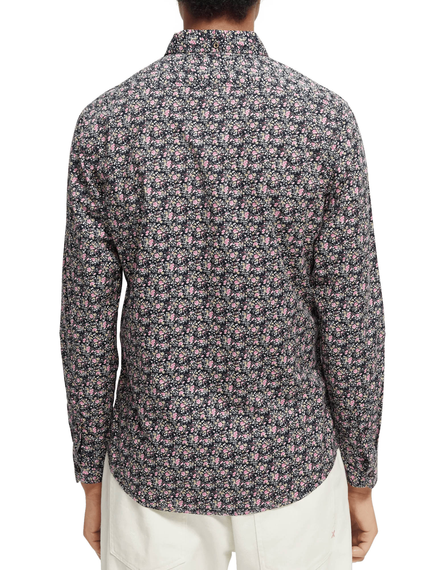 Slim-fit printed poplin shirt