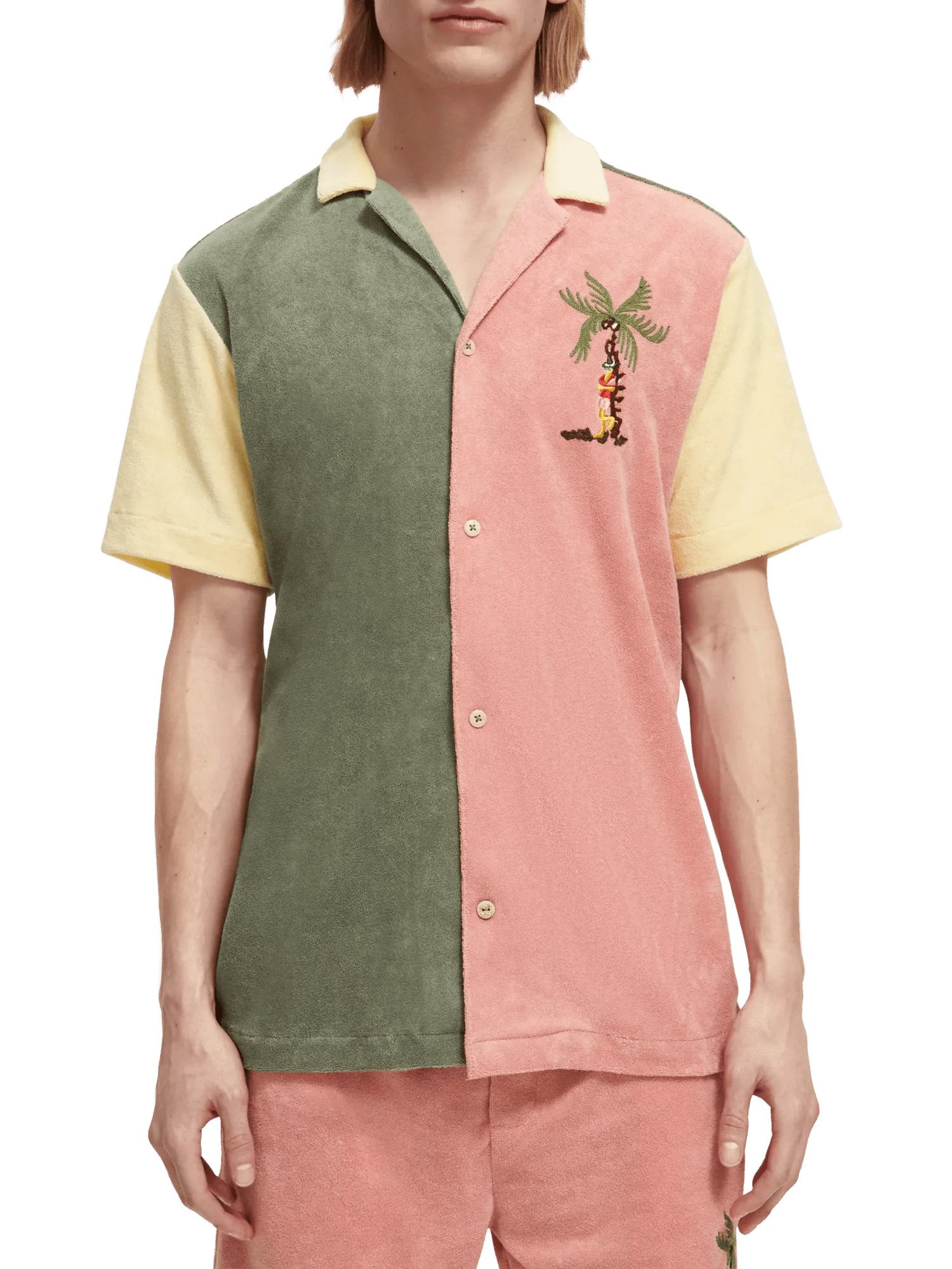Scotch & Soda Toweling shirt with embroidery at chest NHD-CRP