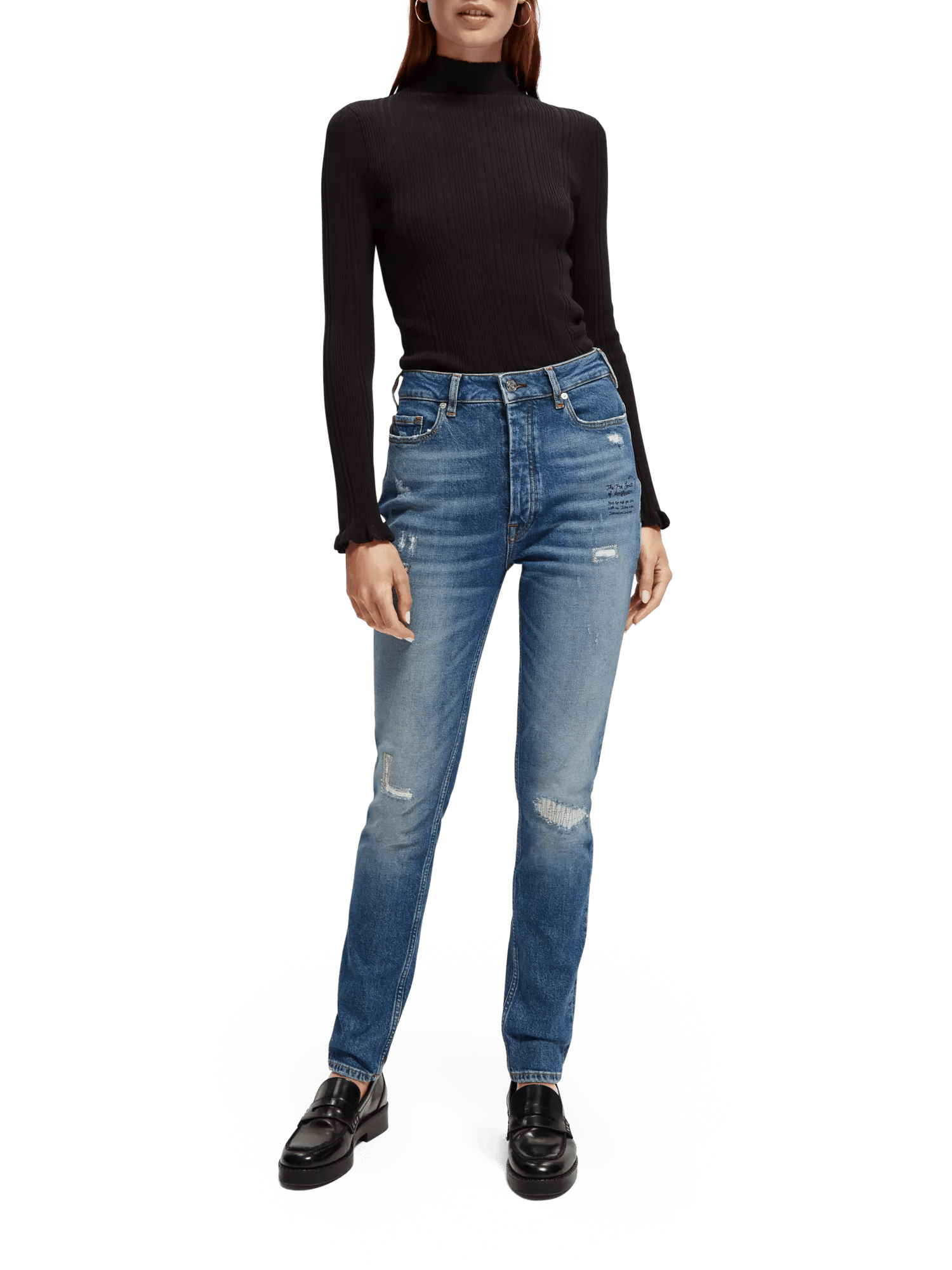 Scotch & Soda The Line Jeans im High-Rise Skinny Fit aus Bio-Baumwolle NHD-FNT