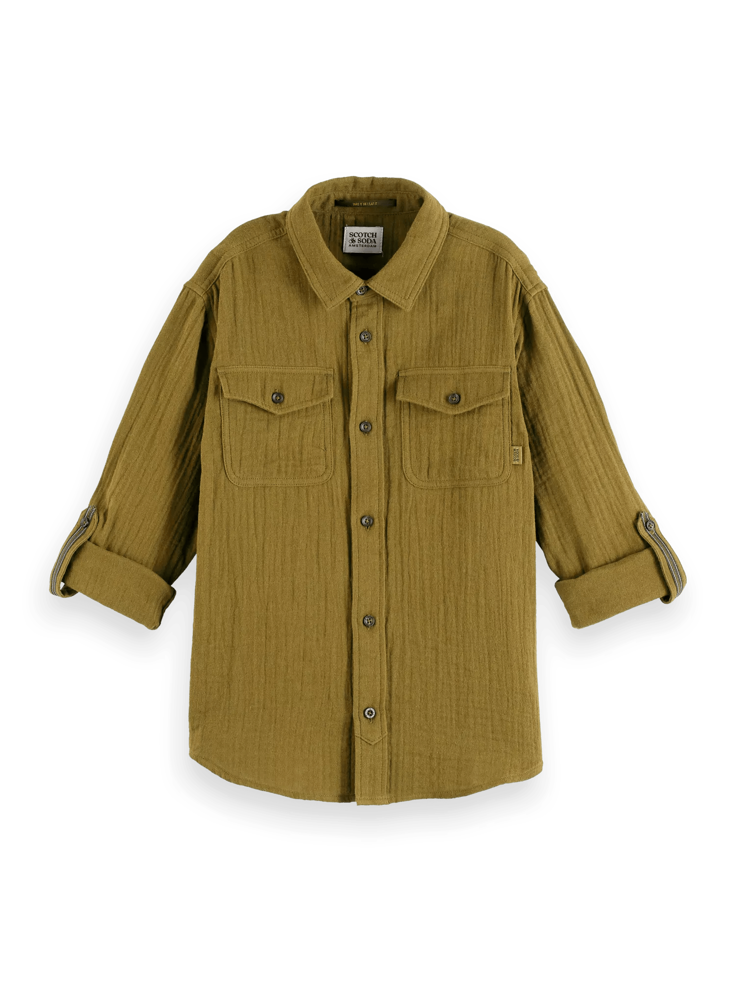 Scotch & Soda Regular-fit bonded cotton long-sleeve shirt FNT